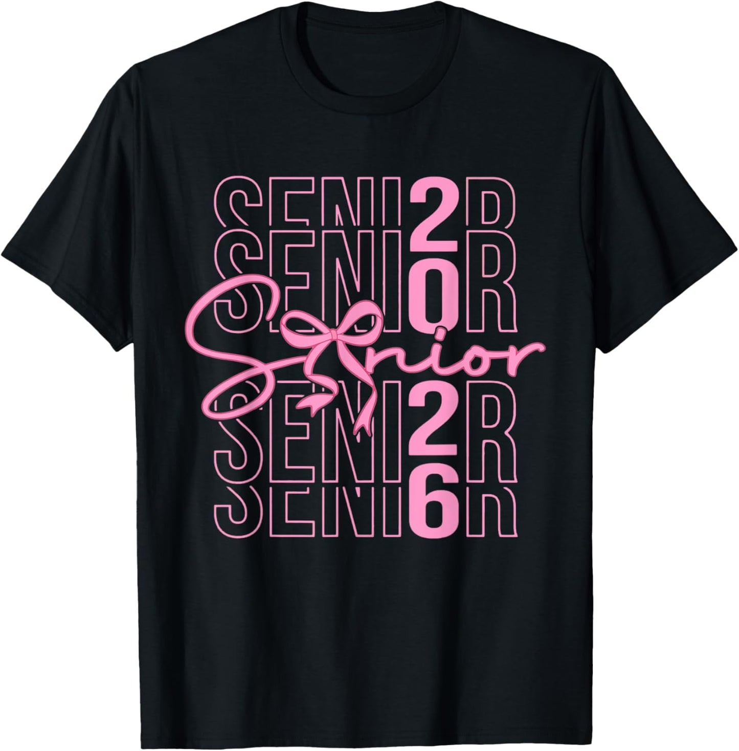 Senior 2026 Class of 2026 Coquette Pink Bow Graduation 2026 T-Shirt