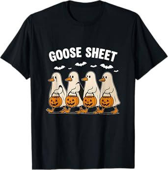 Boo Goose Sheet Goose Costume Spooky Goose Halloween Outfits T-Shirt