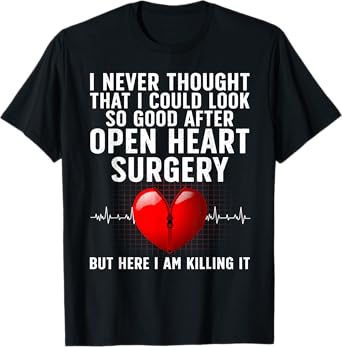 Open Heart Surgery Art For Men Women Heart Patient Operation T-Shirt