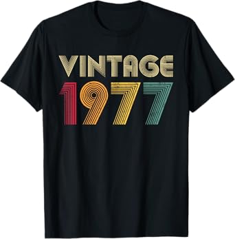 Vintage 1977 48th Birthday Retro Men Women 48 Years Old T-Shirt