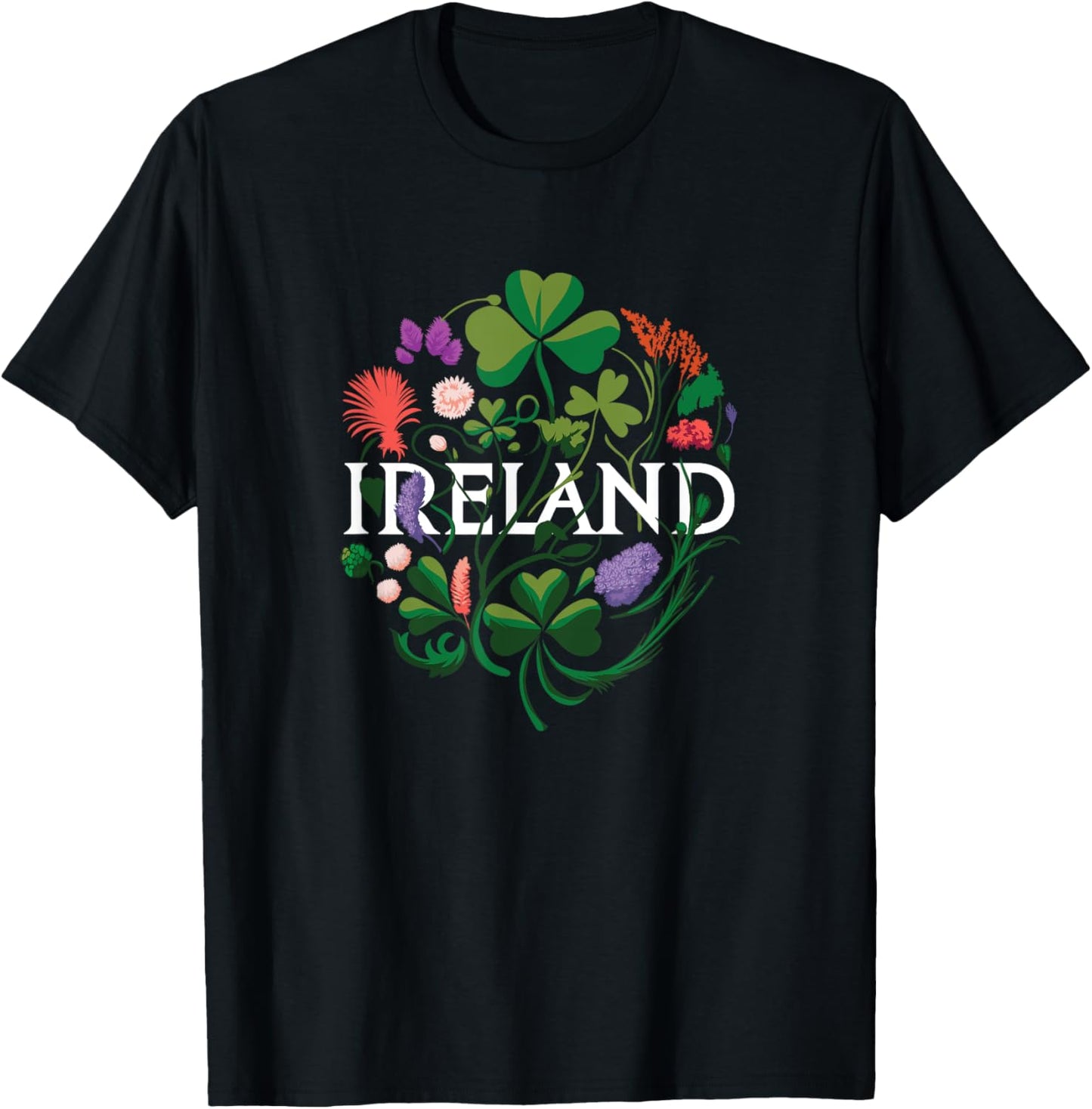 Flowers of Ireland - Vintage Style Minimalist Boho T-Shirt
