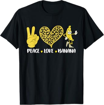 Peace Love Banana Humor Fruit Lover Funny Love Banana Kids T-Shirt