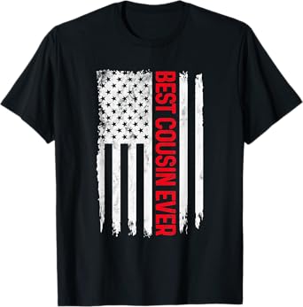Mens Best Cousin Ever American flag Funny Cousin Brother T-Shirt