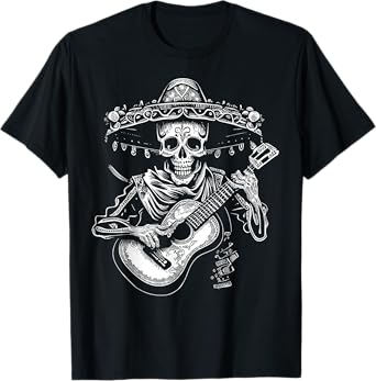 Dia de los Muertos Skeleton Mariachi Guitar Day Of The Dead T-Shirt