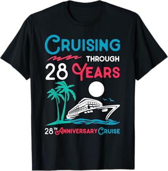 28th Wedding Anniversary Cruise Tee 28 Years of Marriage T-Shirt