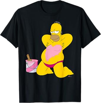 The Simpsons Homer Simpson Big Pink Heart Valentine’s Day T-Shirt