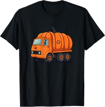 Garbage Truck Pumpkin Halloween Costume Pajama Kids Toddler T-Shirt