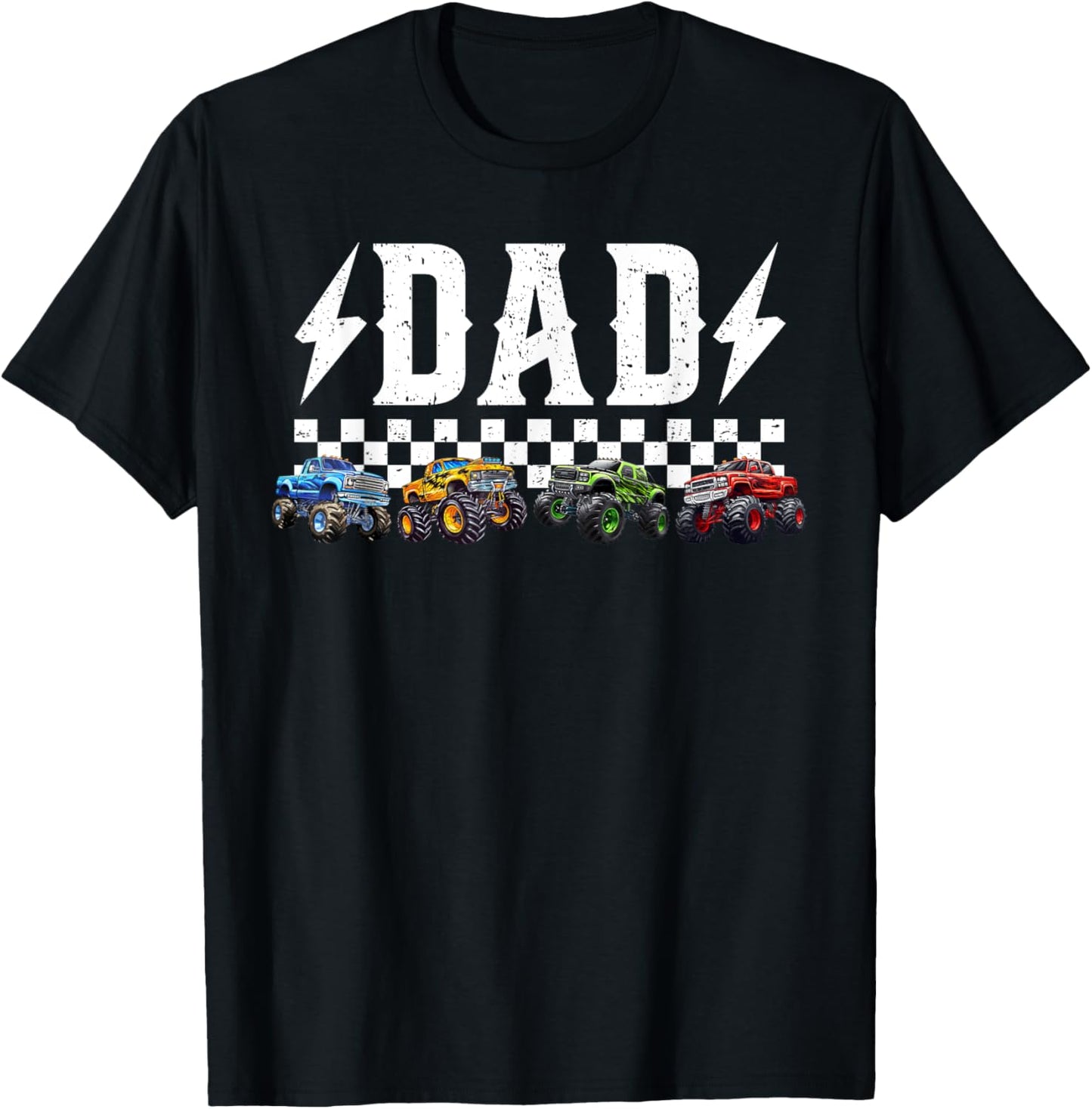 Dad Retro Monster Truck Family Crew Birthday Matching T-Shirt