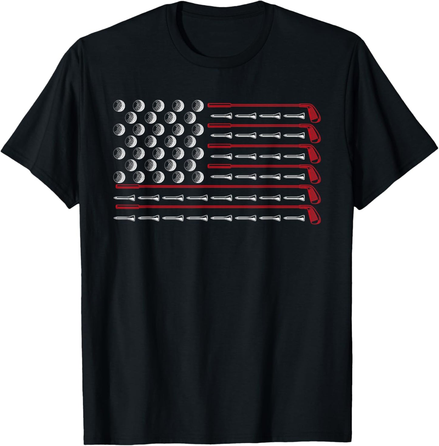 USA Flag Patriotic American Golfer Fathers Day Gift Golf T-Shirt