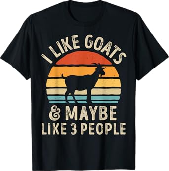 I Like Goats And Maybe Like 3 People Goat Farm Farmer Retro T-Shirt
