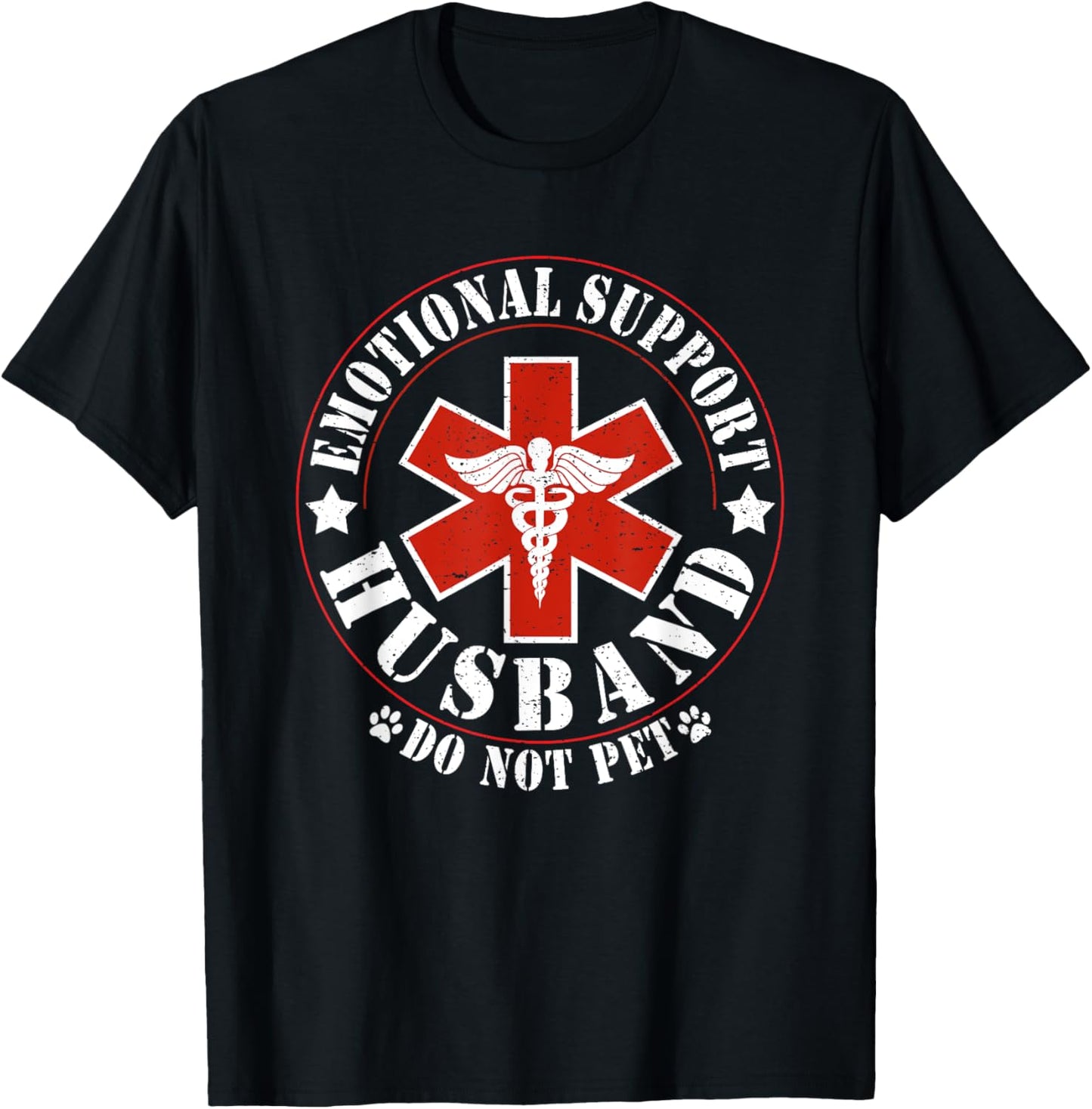 Emotional Support Husband Do Not Pet Funny Mens Husband T-Shirt