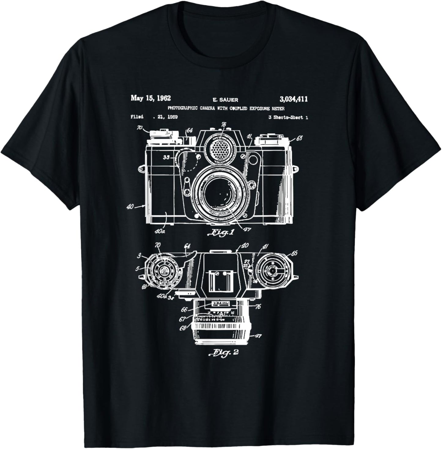 Photography Lover Gift T-Shirt Camera Vintage Patent Print T-Shirt