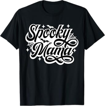 Spooky Mama Women Witch Mom Halloween Retro Groovy T-Shirt
