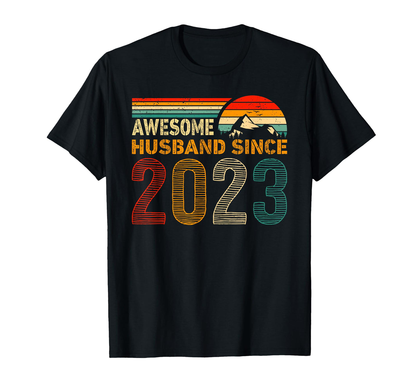 Awesome Husband Since 2023 Couples 2023 Wedding Anniversary T-Shirt