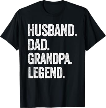 Husband Dad Grandpa Legend - Vintage Distressed Graphic T-Shirt
