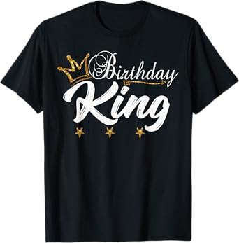 Birthday King Gold Crown Shirt For Boys And Men T-Shirt