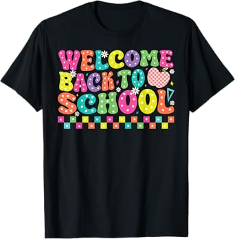 Welcome Back To School First Day of School Teachers Groovy T-Shirt