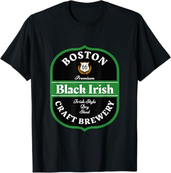 Boston Craft Brewery Boston Black Irish Stout Novelty Logo T-Shirt