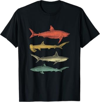 Shark Species Sharks White Shark Tiger Shark Bull Shark Hammer Shark Sea T-Shirt