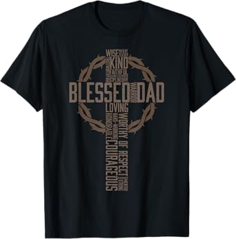 Father's Day Gift for Dad Husband Blessed Dad Christian T-Shirt