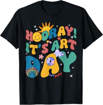 Hooray It's Art Day Art Teacher Rainbow Cute Student Teacher T-Shirt