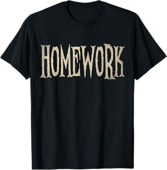 Homework Funny Halloween Teacher Costume for Men Women Kids T-Shirt