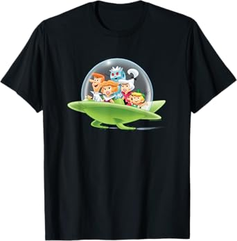 Popfunk The Jetsons Family Cruising Unisex-Adults T-Shirt Black Small