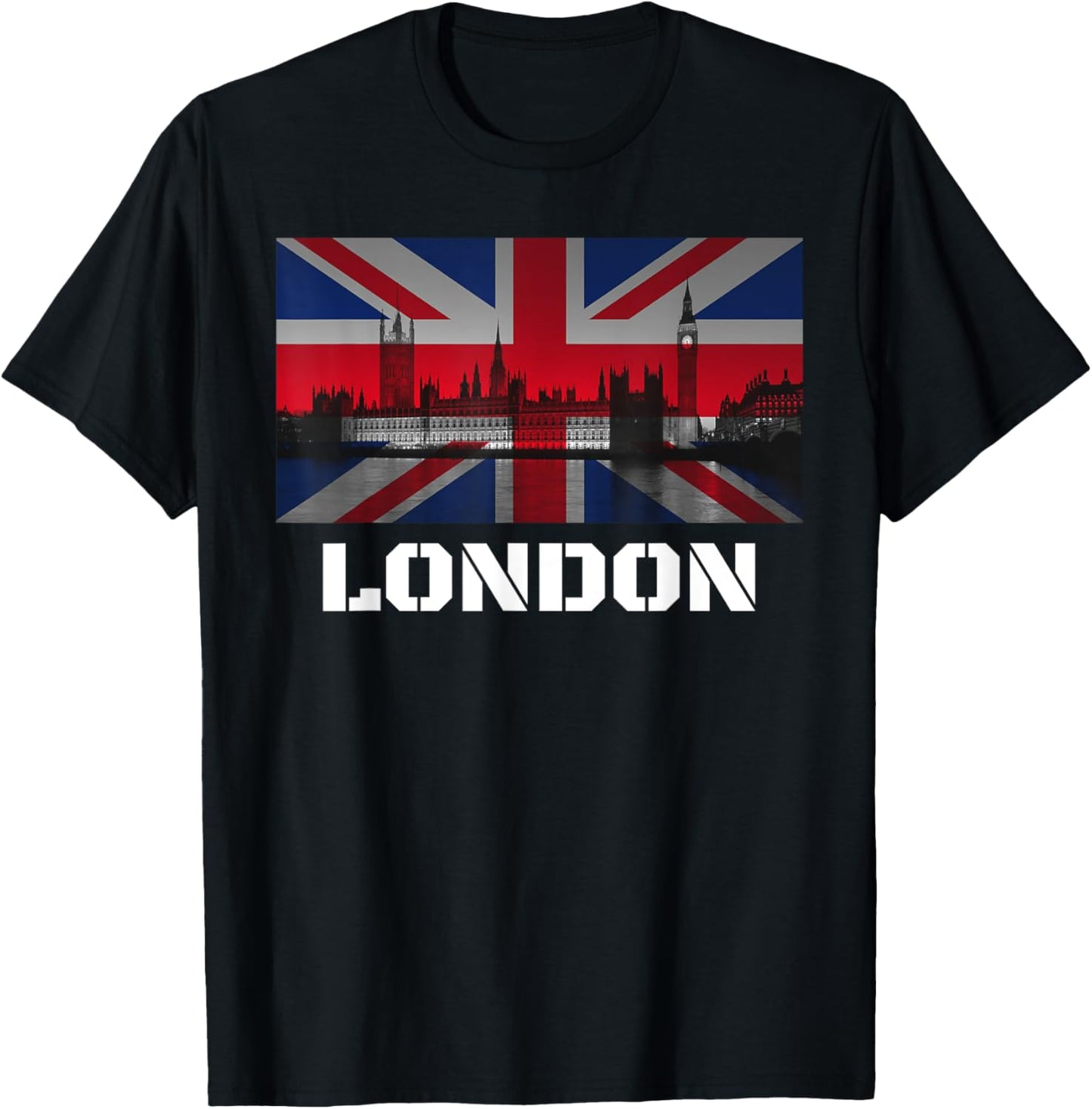 Souvenir London T-shirt City Vintage UK Flag British Tee T-Shirt