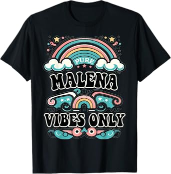 MALENA Vibes Only Cute Retro Girls MALENA Name T-Shirt