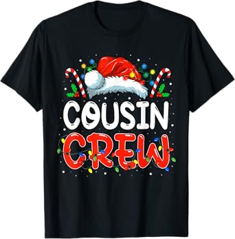 Christmas Cousin Crew Santa Hat Men Women Kids T-Shirt