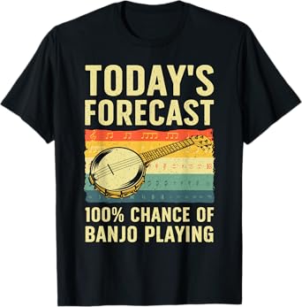 Funny Banjo Art For Men Women Bluegrass Instrument Player T-Shirt