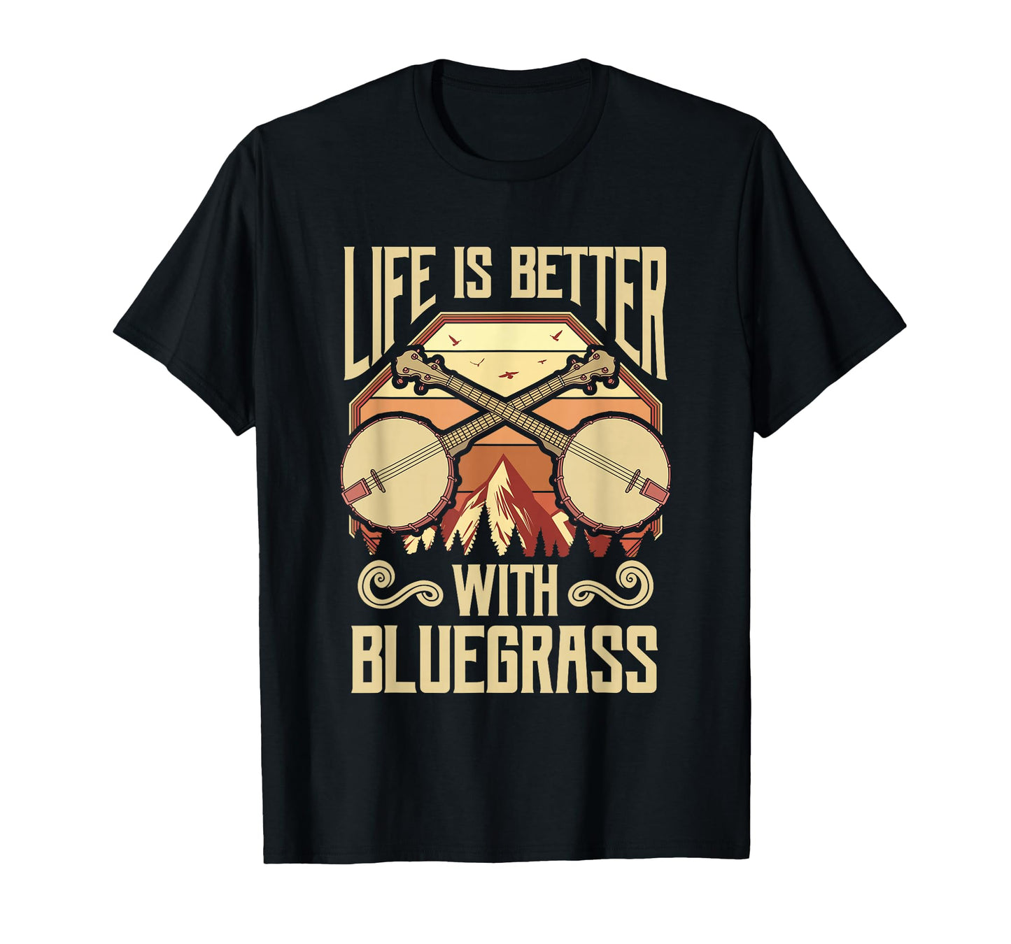 Banjo Vintage Retro Bluegrass Music Fans Banjo Player T-Shirt