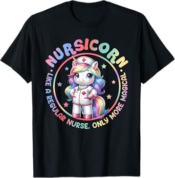 Funny Nursicorn Rainbow Cute Unicorn Nurse Nursing RN Women T-Shirt