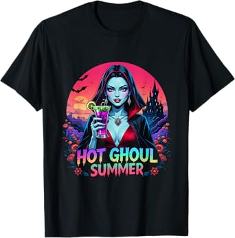 Summerween Vibes Ice Cream Funny HOT GHOUL SUMMER T-Shirt