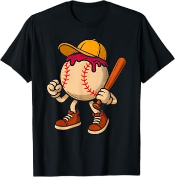 Ice Cream Drip Baseball Spots Baseball Drip For Girls & Boys T-Shirt