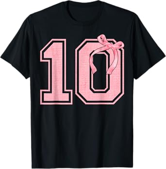 Birthday Girl Pink Coquette Bow 10 Year Old Aesthetic Girly T-Shirt