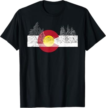 State of Colorado Flag Men Women Kids Novelty Gift T-Shirt