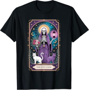 The Cat Lady Tarot Card Cat Lover Mom Gothic Funny Gift T-Shirt