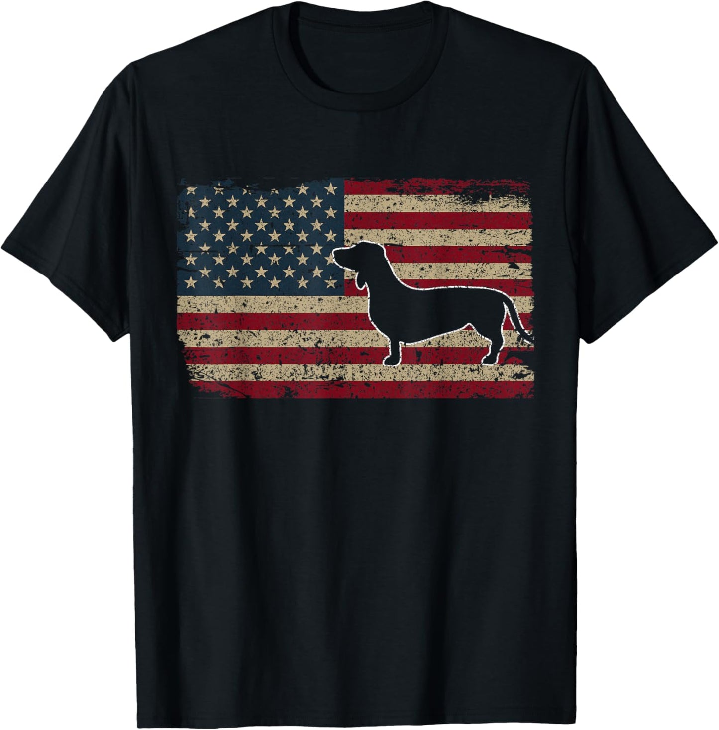 Dachshund America Flag Patriotic Weiner Dog Gift T-Shirt