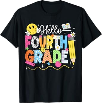 Hello Fourth Grade Team 4th Grade Back To School Teacher Kid T-Shirt