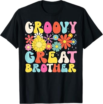 Groovy Great Brother Retro Matching Family Baby Shower T-Shirt
