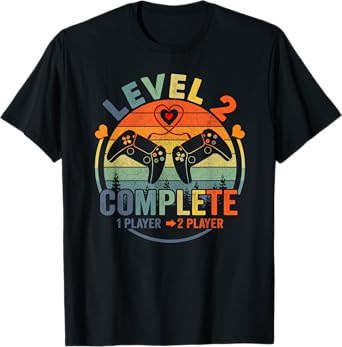Gamer 2nd Wedding Anniversary Level 2 Complete Anniversary T-Shirt