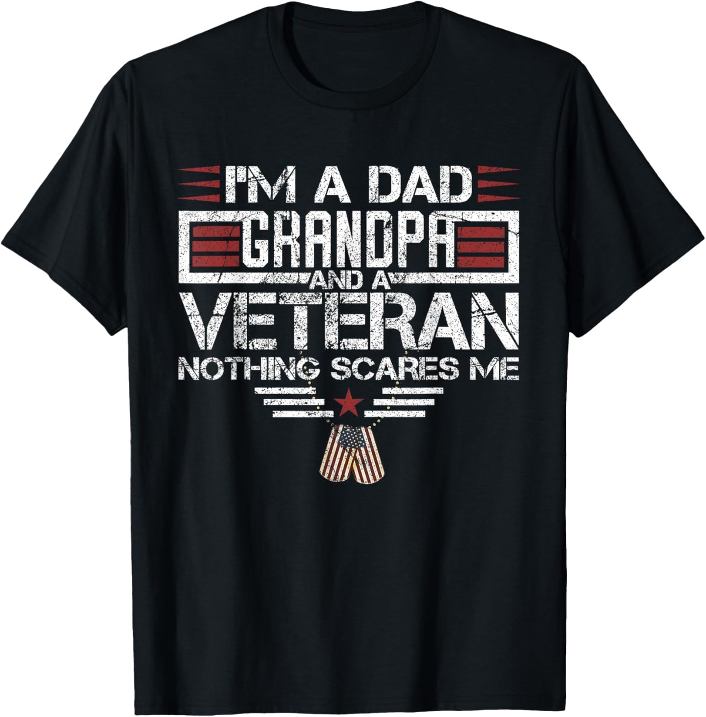 I'm A Dad Grandpa And Veteran Funny Retro Papa Grandpa Gifts T-Shirt