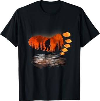 Bigfoot Sasquatch Full Moon In The Forest For Men Women Kids T-Shirt