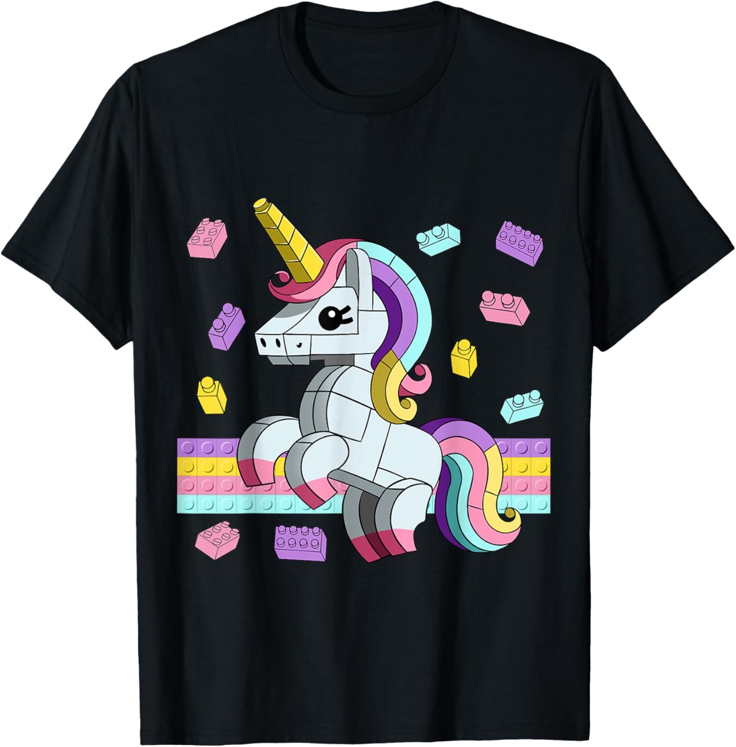Unicorn Lover Master Builder Bricks Blocks Play Toys Kids T-Shirt