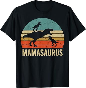 Mommy Mom Mama Dinosaur Funny 2 Two kid Mamasaurus 2020 Gift T-Shirt