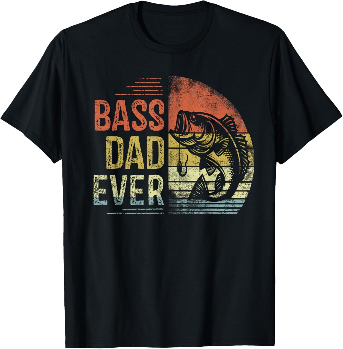 Bass Dad Ever Fishing Gifts Dad Birthday Vintage T-Shirt