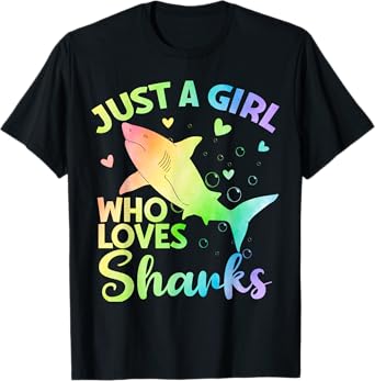 Just a Girl Who Loves Sharks Cute Shark Lover Girls T-Shirt