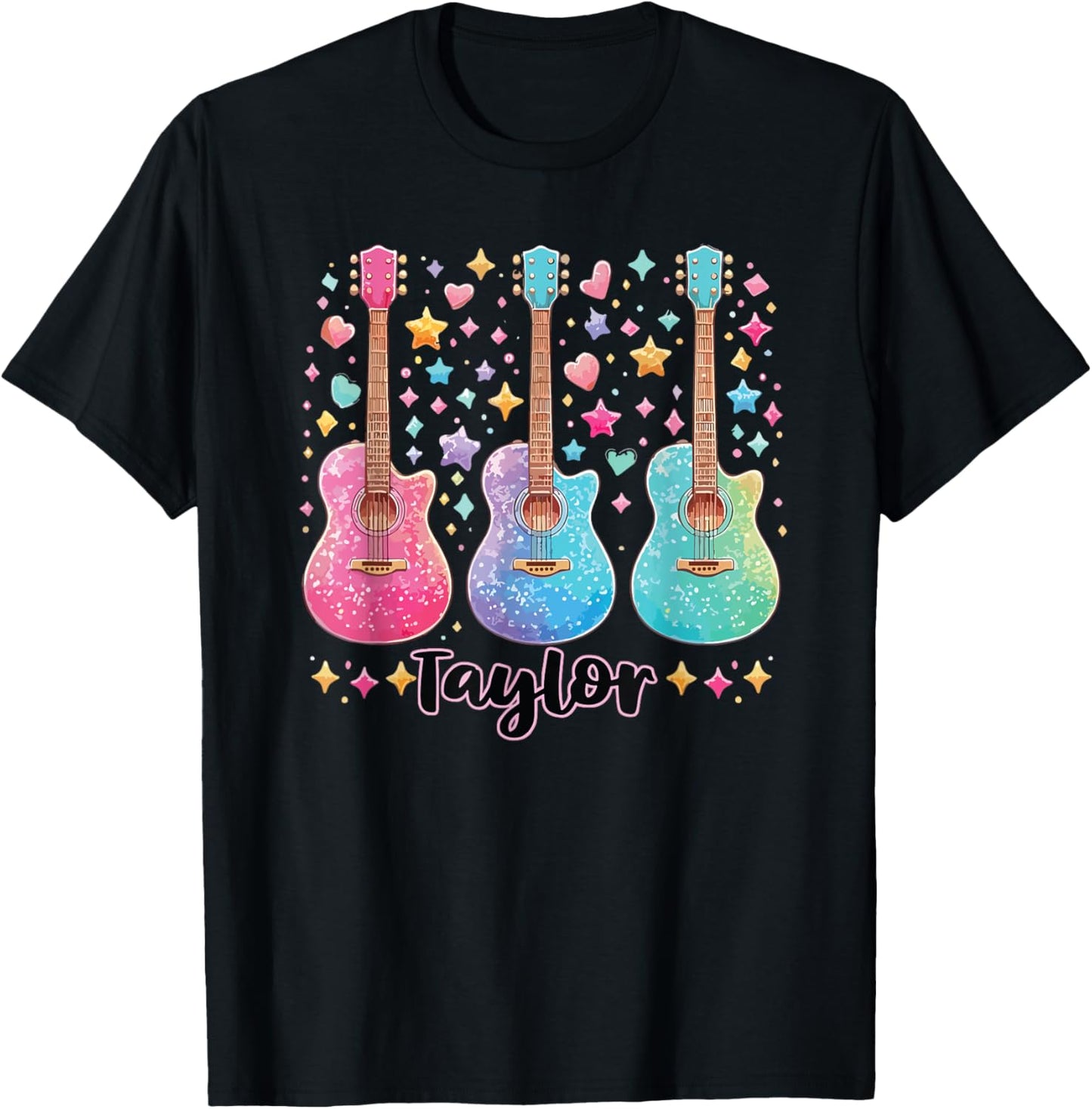 Girl Taylor First Name Personalized Groovy 80's Pink T-Shirt