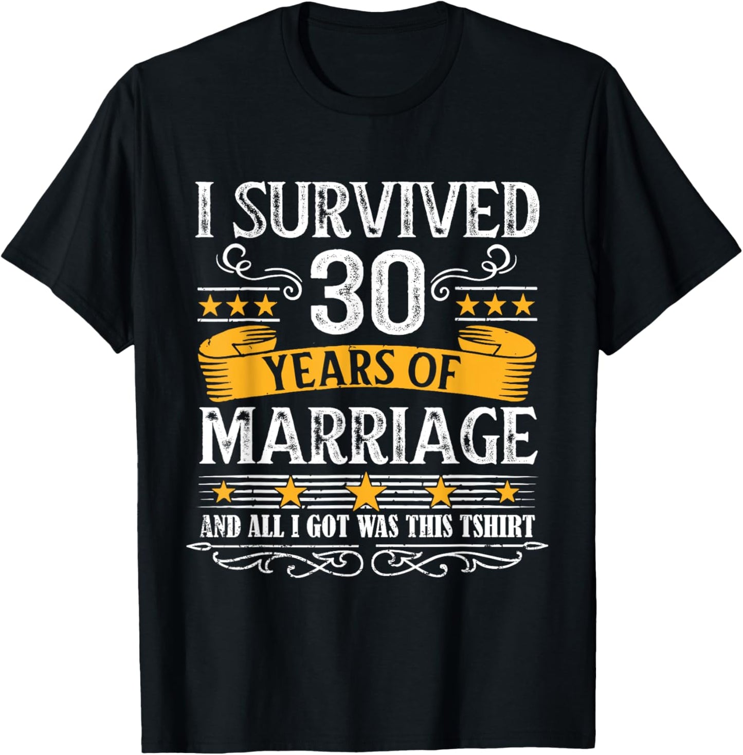 30th Wedding Anniversary Couples Husband Wife 30 Years T-Shirt
